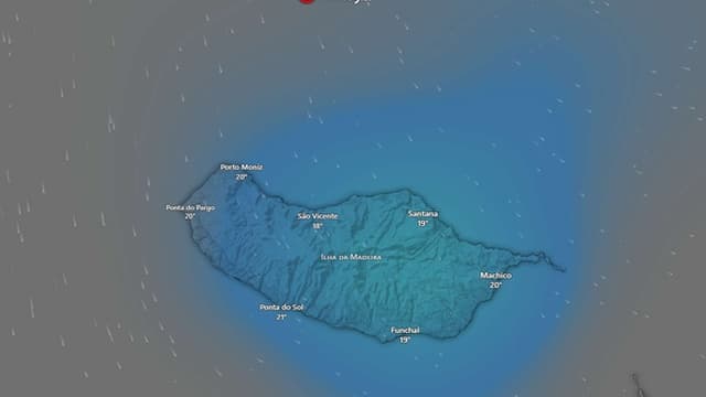 Zonas montanhosas da Madeira com aviso amarelo para a chuva