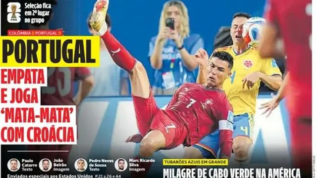 Imprensa nacional realça empate de Portugal