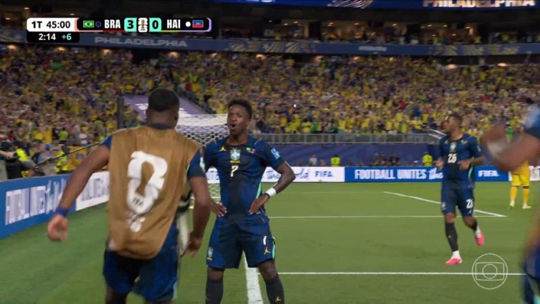 Brasil domina Haiti e Vini Jr faz o terceiro gol ainda no 1º tempo