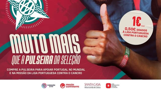 Pulseira da Selecção apoia Liga Contra o Cancro