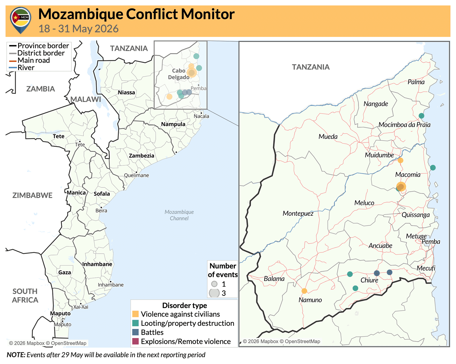 Mozambique Conflict Monitor (18-31 May 2026)
